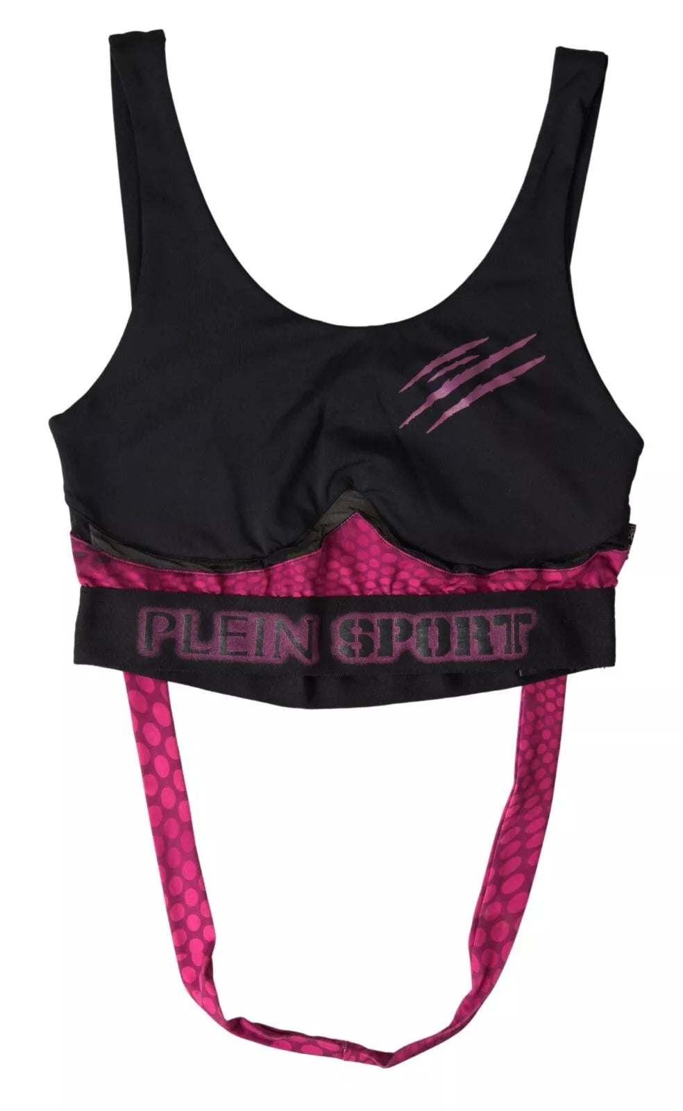 Ropa interior sujetador Hannah atleta con logo negro fucsia