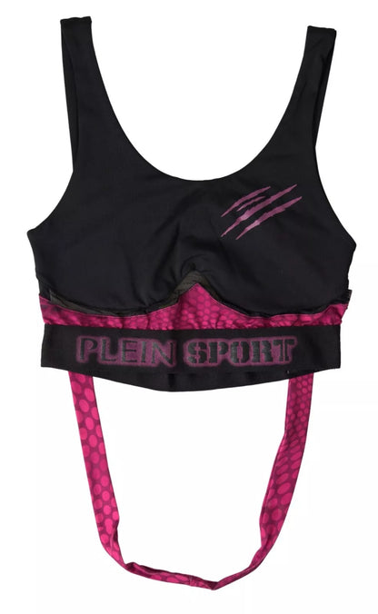 Ropa interior sujetador Hannah atleta con logo negro fucsia