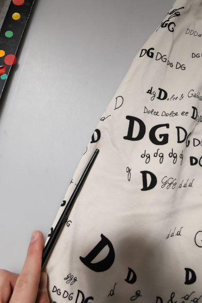 Dolce & Gabbana White Logo Print Men Skinny Sweatpants Pants