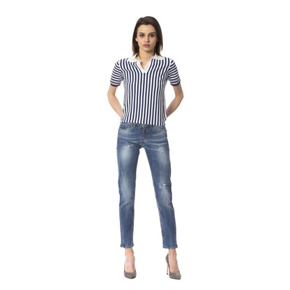Frankie Morello Jeans und Hosen aus anderen Fasern, Blau