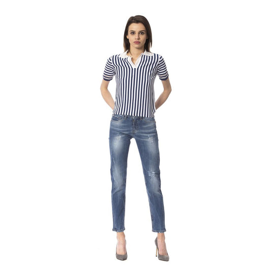 Frankie Morello Blue Other Fibres Jeans & Pant