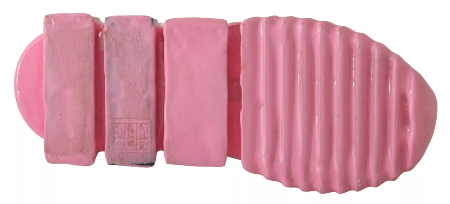 Dolce & Gabbana Pink Low Top Sorrento Sneakers Slip On Casual Shoes