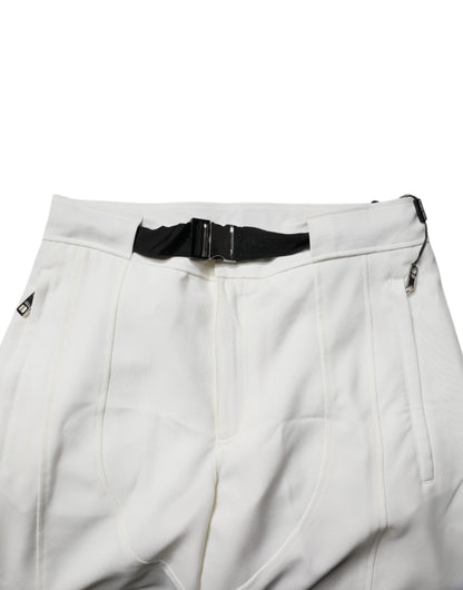 Dolce & Gabbana White Mid Waist Wide Leg Pants