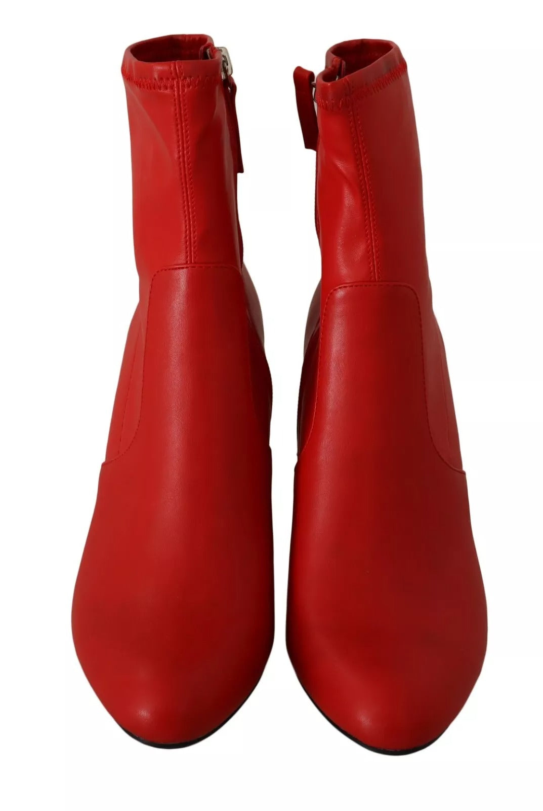 Steve Madden Red Leather Block Heels Ankle Boots Shoes