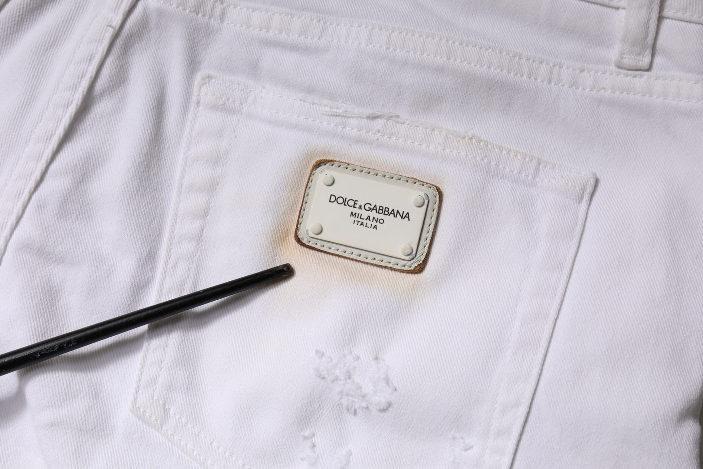 Dolce & Gabbana White Cotton High Waist Skinny Denim Jeans