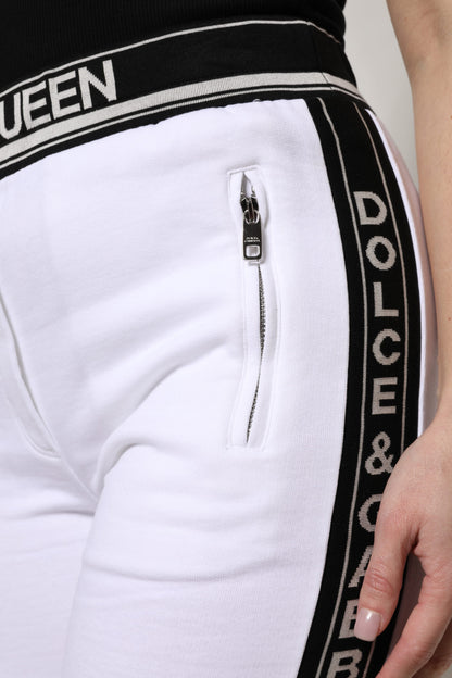 Dolce & Gabbana White Cotton Stretch Jogger Sweatpants Pants