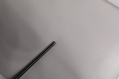 Dolce & Gabbana Gray Solid Leather DG Logo Men Clutch Zip Pouch Bag