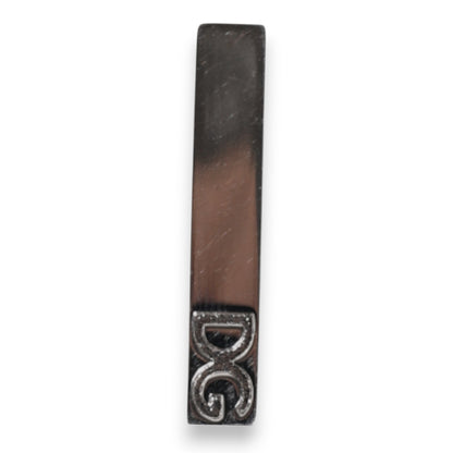 Dolce & Gabbana Silver Tone Brass Logo Branded Tie Clip Bar