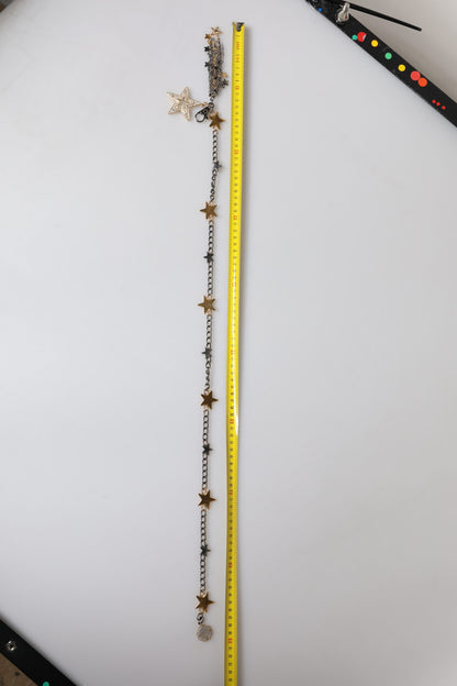 Dolce & Gabbana Silver Gold Brass Embellished Waist Chain Belt