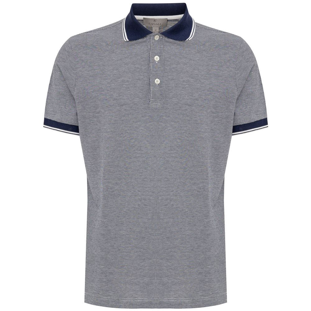 Polo en coton bleu Canali