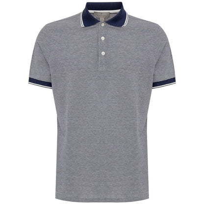 Polo en coton bleu Canali