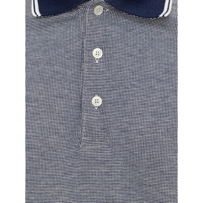 Polo en coton bleu Canali