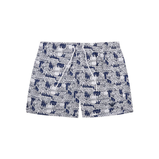 Emporio Armani Elegante weiße Badeshorts aus Polyester