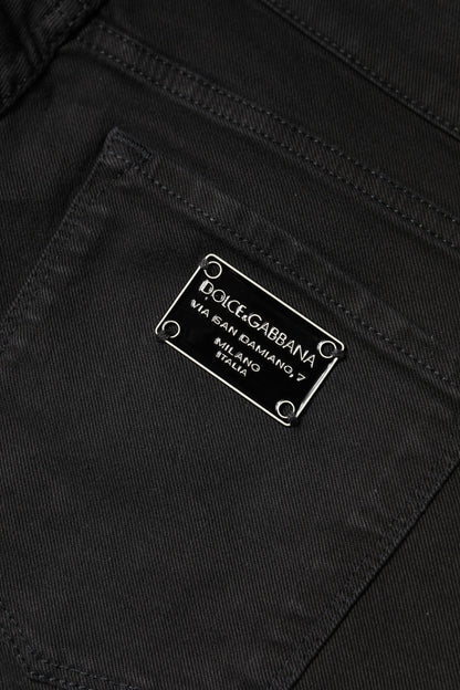 Dolce & Gabbana Black Cotton Mid Waisted Skinny Denim Jeans