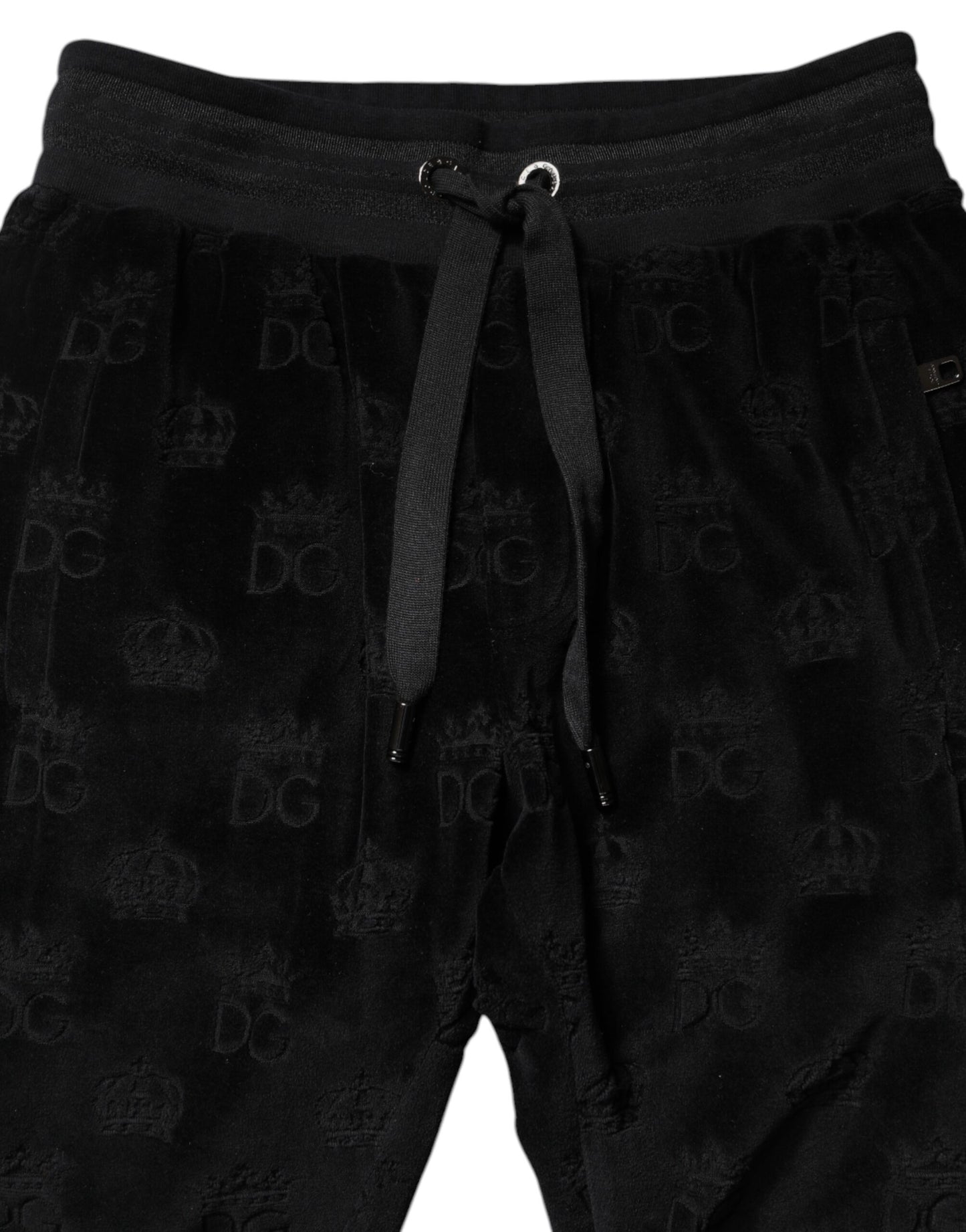Dolce & Gabbana Black All-Over DG Logo Print Jogger Pants