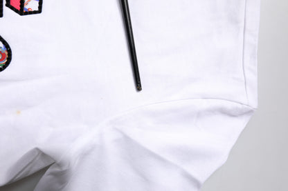 Dolce & Gabbana White Cotton Logo Print Round Neck T-shirt