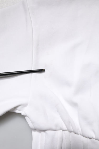 Dolce & Gabbana White Cotton Blend 3/4 Sleeves Blouse Top