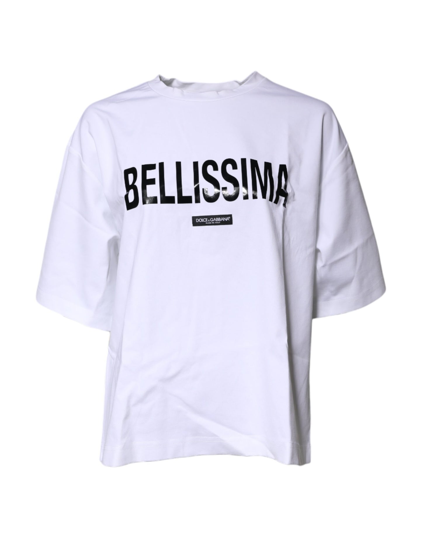 Dolce & Gabbana White Bellissima Cotton Crew Neck T-shirt