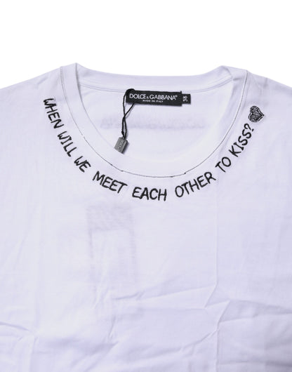 Dolce & Gabbana White Cotton Sleeveless Printed Tank T-shirt