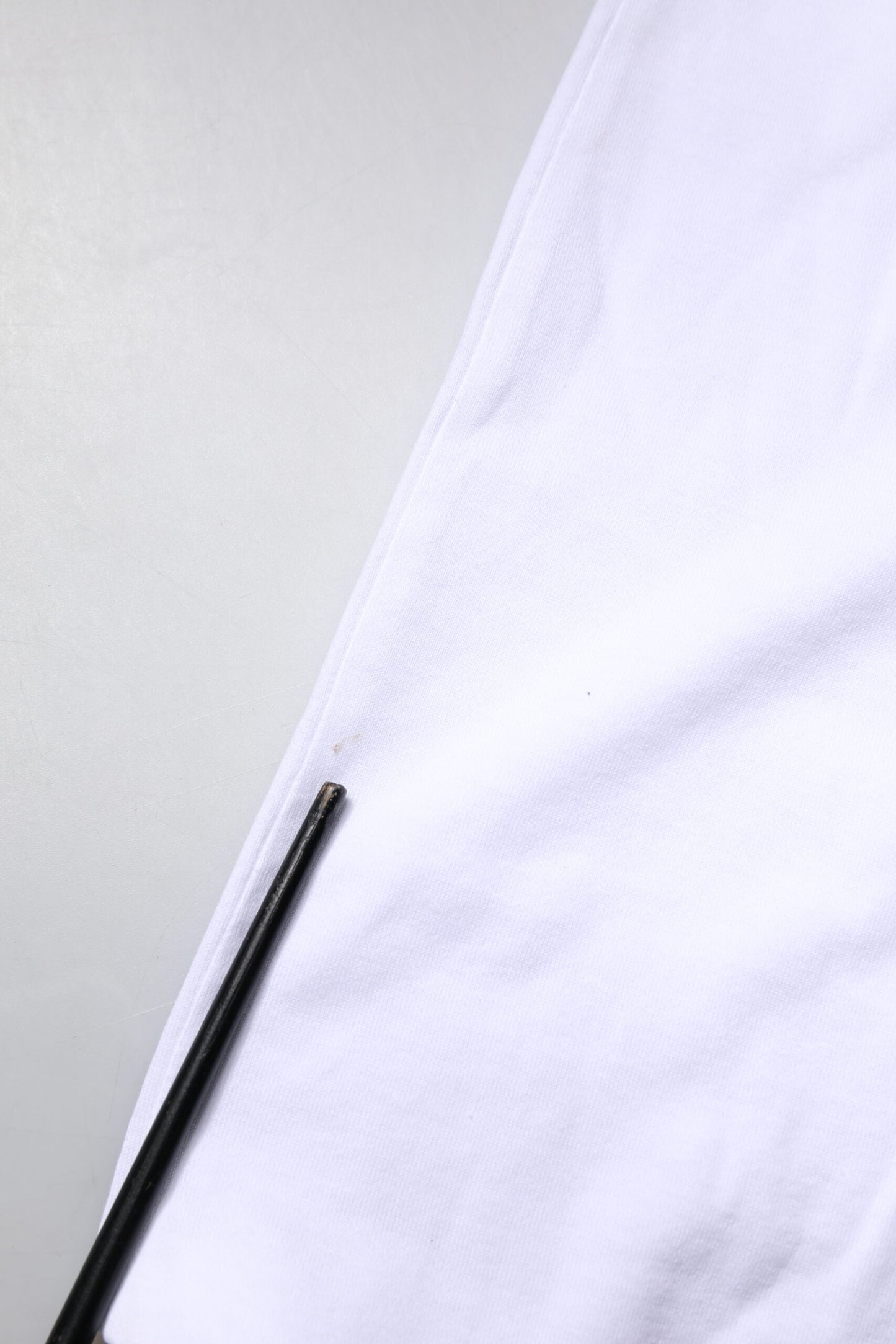 Dolce & Gabbana White Cotton Silk Blend Ascot Collar T-shirt