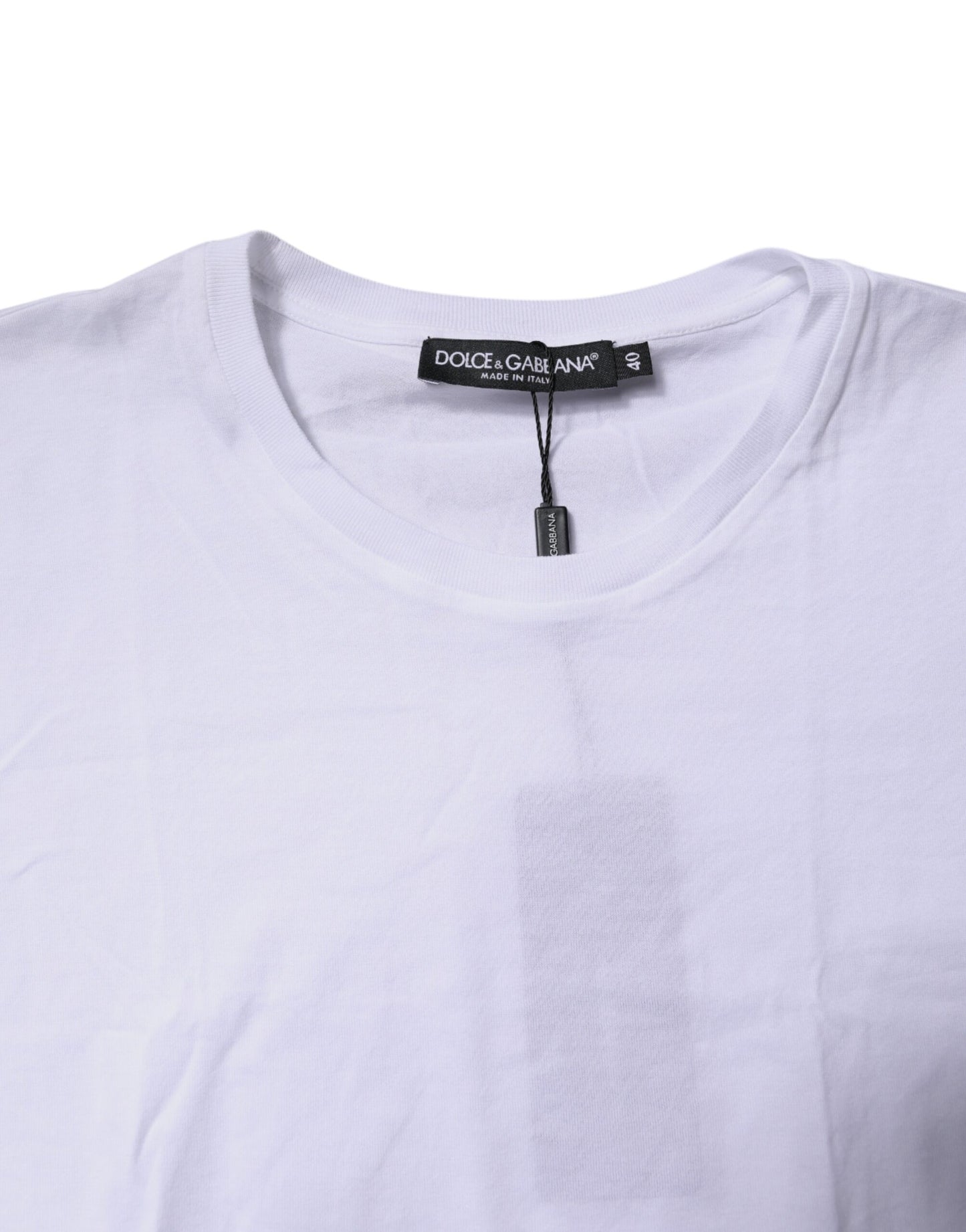 Dolce & Gabbana White Cotton Sleeveless Round Neck Tank Top