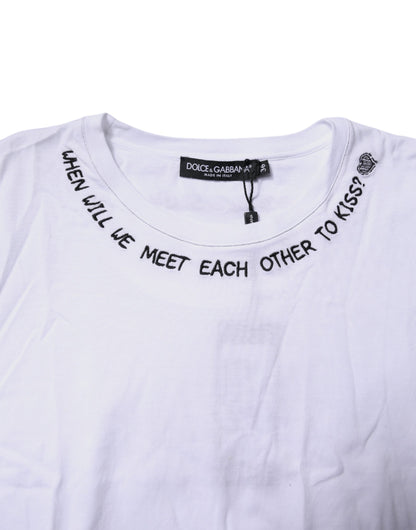 Dolce & Gabbana White Cotton Sleeveless Printed Tank T-shirt