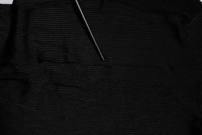 Dolce & Gabbana Black Knit Long Sleeves Turtleneck Slim Top