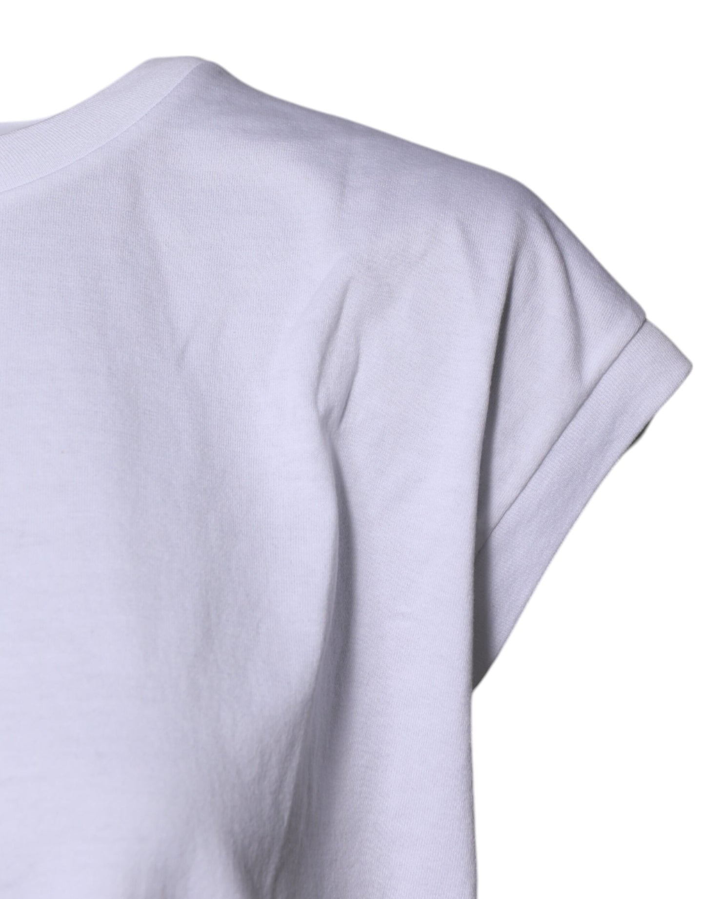 Dolce & Gabbana White Cotton Sleeveless Round Neck Tank Top