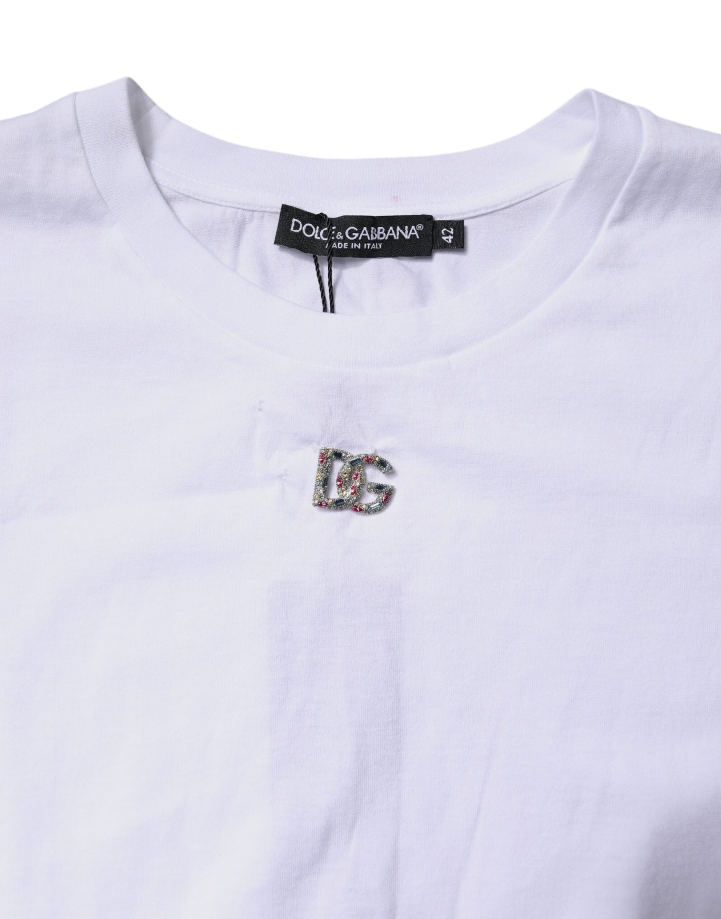 Dolce & Gabbana White Cotton Sleeveless Round Neck Tank Top