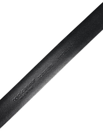 Dolce & Gabbana Black Solid Leather Classic Waist Buckle Belt