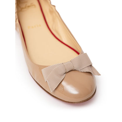 Christian Louboutin Beige Patent Leather Flat Shoe