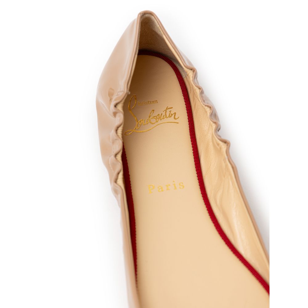 Christian Louboutin Beige Patent Leather Flat Shoe