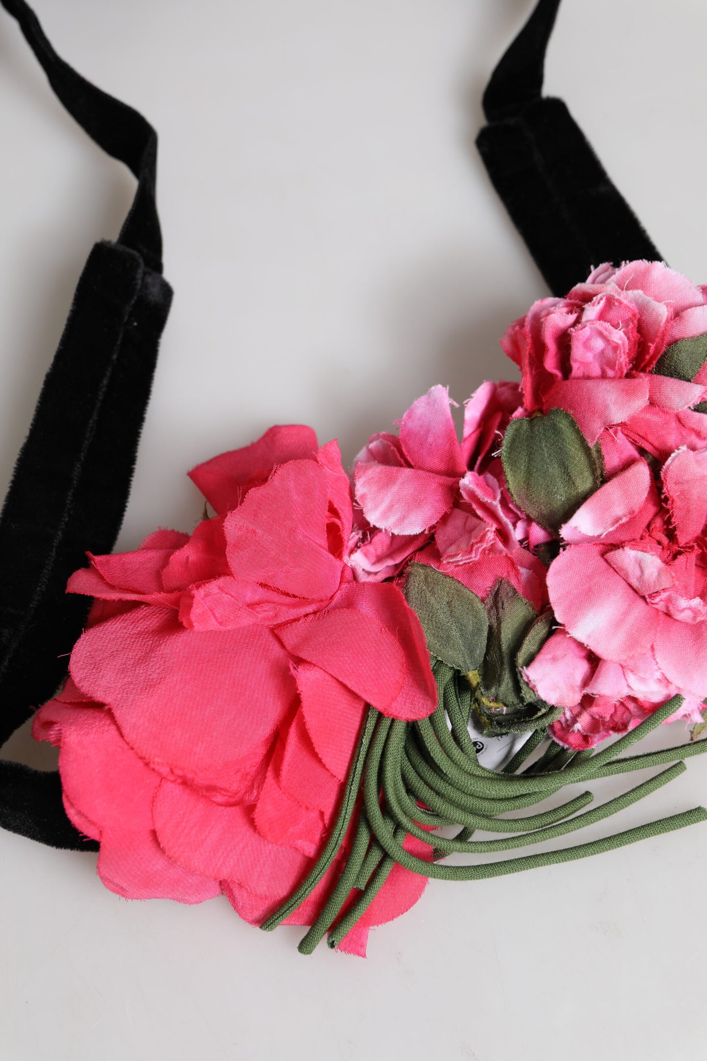 Dolce & Gabbana Multicolor Floral Applique Detail Tie Belt