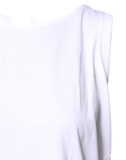Dolce & Gabbana White Cotton Sleeveless Crew Neck T-shirt