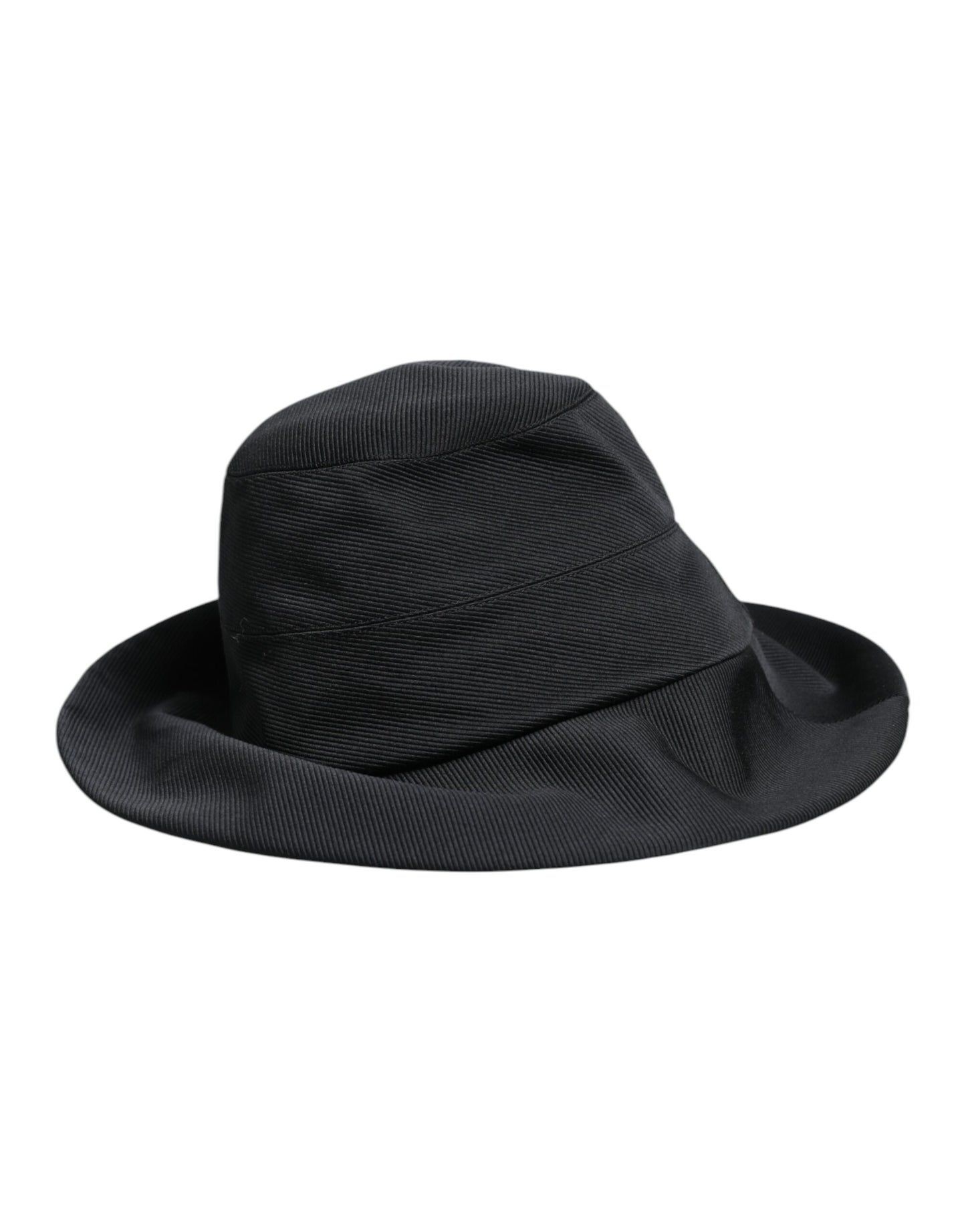 Dolce & Gabbana Black Cotton Wide Brim Fedora Hat