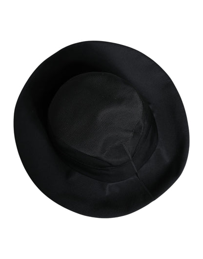 Dolce & Gabbana Black Cotton Wide Brim Fedora Hat