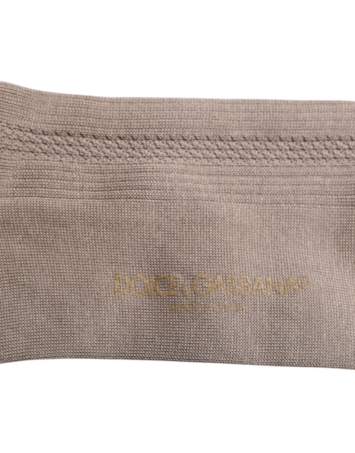 Dolce & Gabbana Brown Cotton Stretch Logo Over Calf Socks