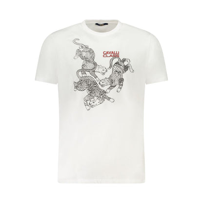Cavalli Class White Cotton T-Shirt