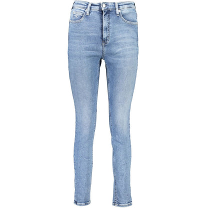 Calvin Klein Blue Cotton Women High Rise Skinny Jean
