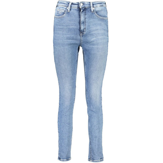 Calvin Klein Blue Cotton Women High Rise Skinny Jean