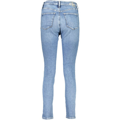 Calvin Klein Blue Cotton Women High Rise Skinny Jean