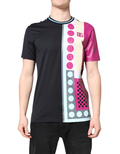 Dolce & Gabbana Multicolor Printed Logo Short Sleeve T-shirt