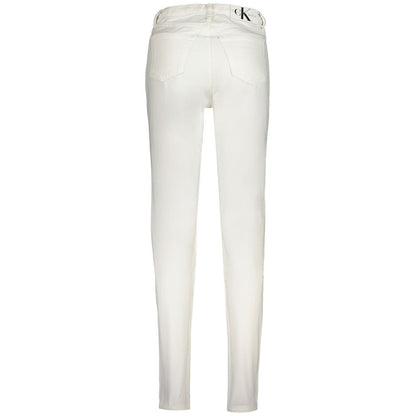 Calvin Klein White Cotton Jeans & Pant