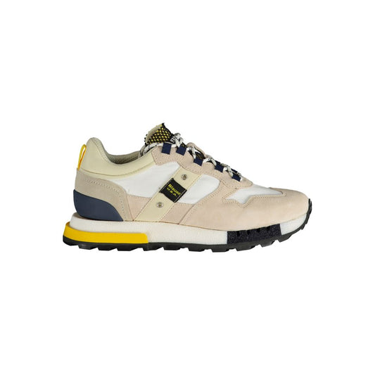 Blauer White Leather Men Sneaker