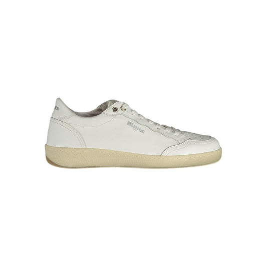 Blauer White Leather Men Sneaker