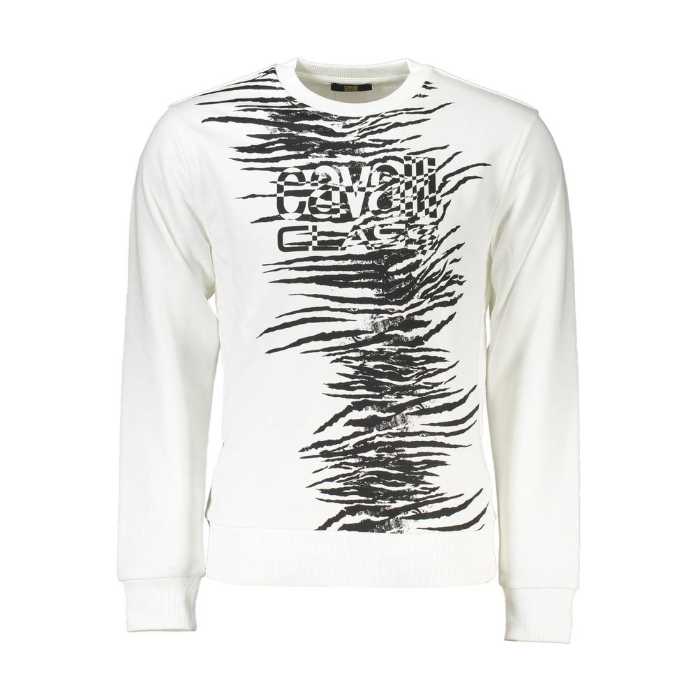 Cavalli Class White Cotton Sweater