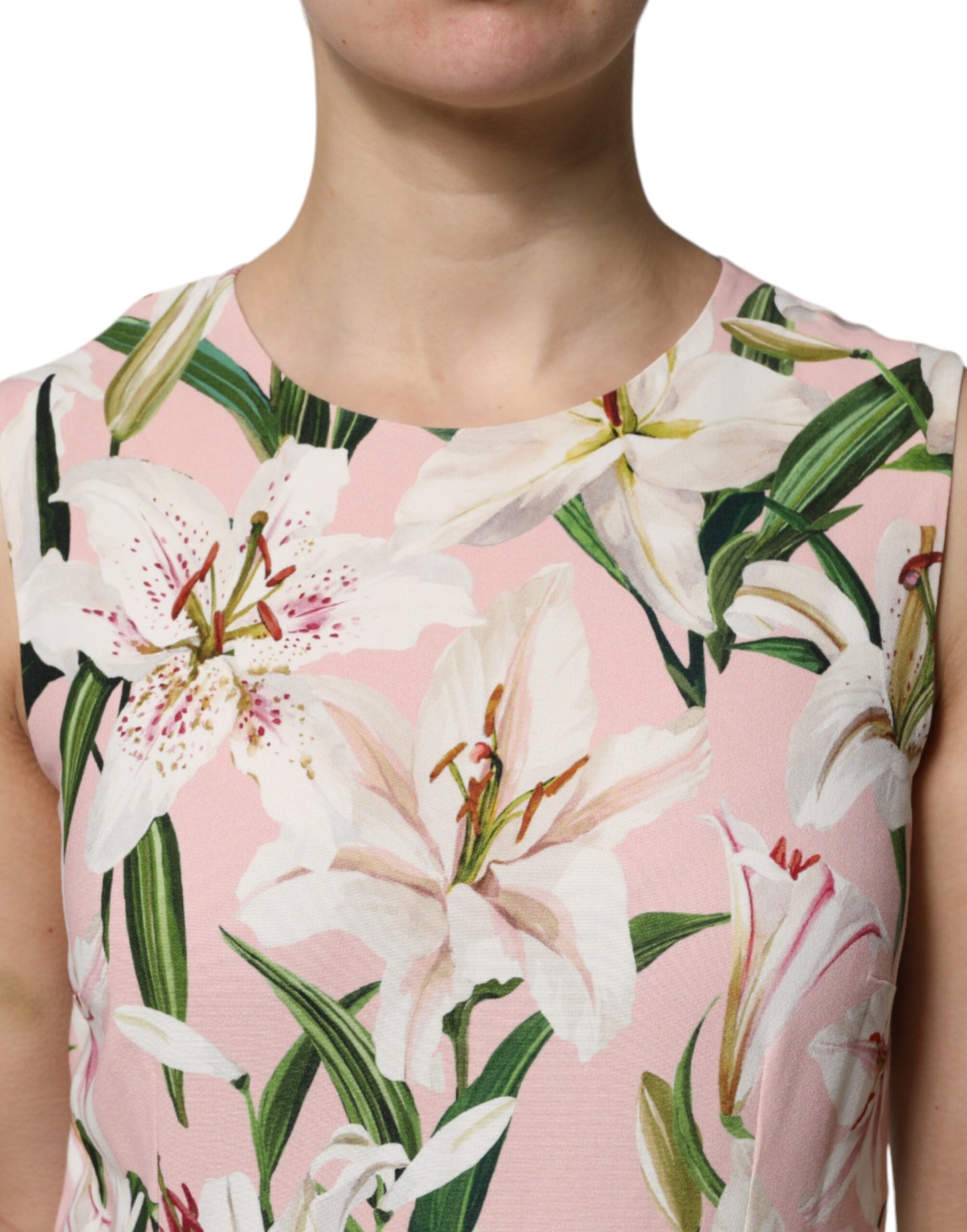 Dolce & Gabbana Multicolor Floral Print Round Neck Tank Top