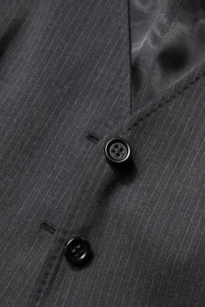 Dolce & Gabbana Black Striped Button Down Sleeveless Vest Top