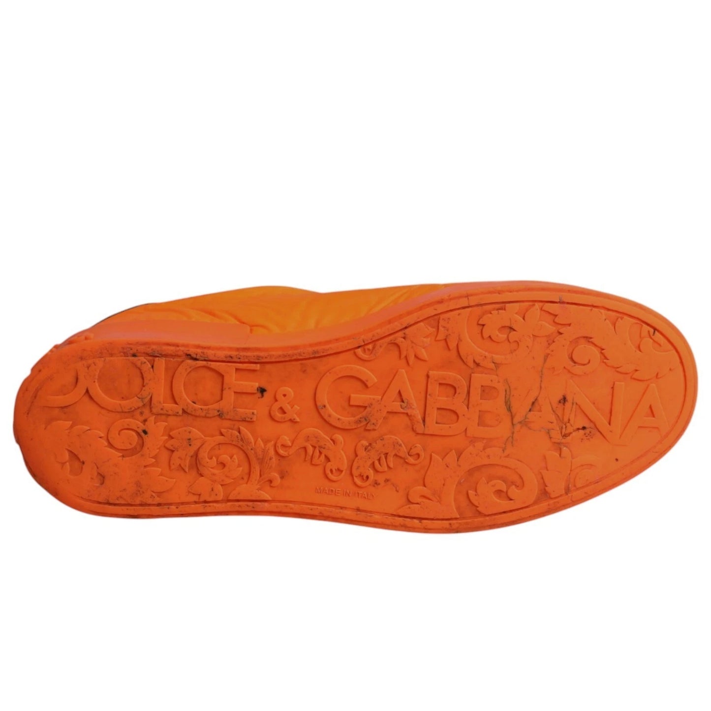 Dolce & Gabbana Orange Portofino Logo Tape Men Sneakers Shoes