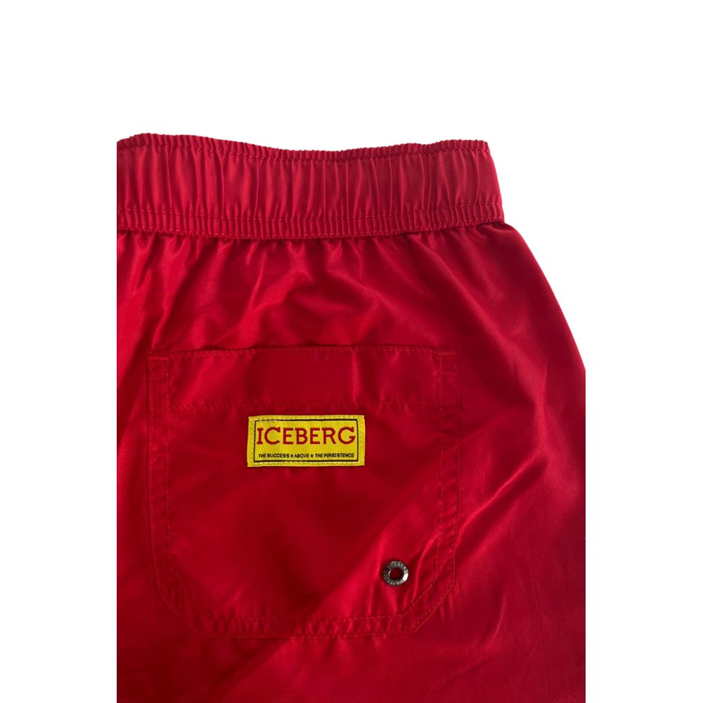 Iceberg Red Polyester Swimwear